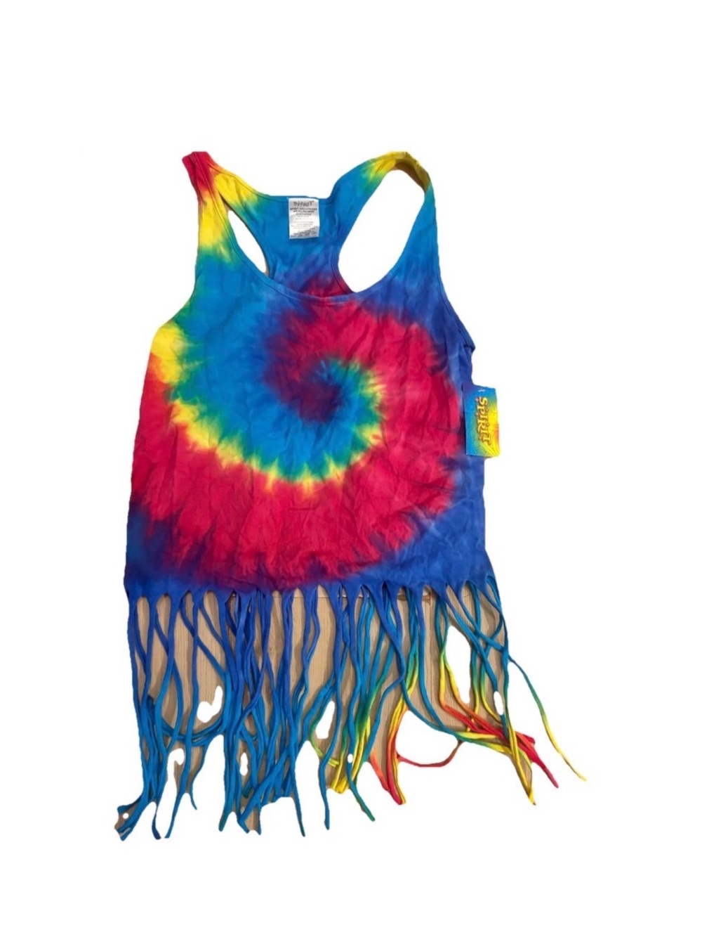 Tie-Dye Fringe Tank Top - Multicolor